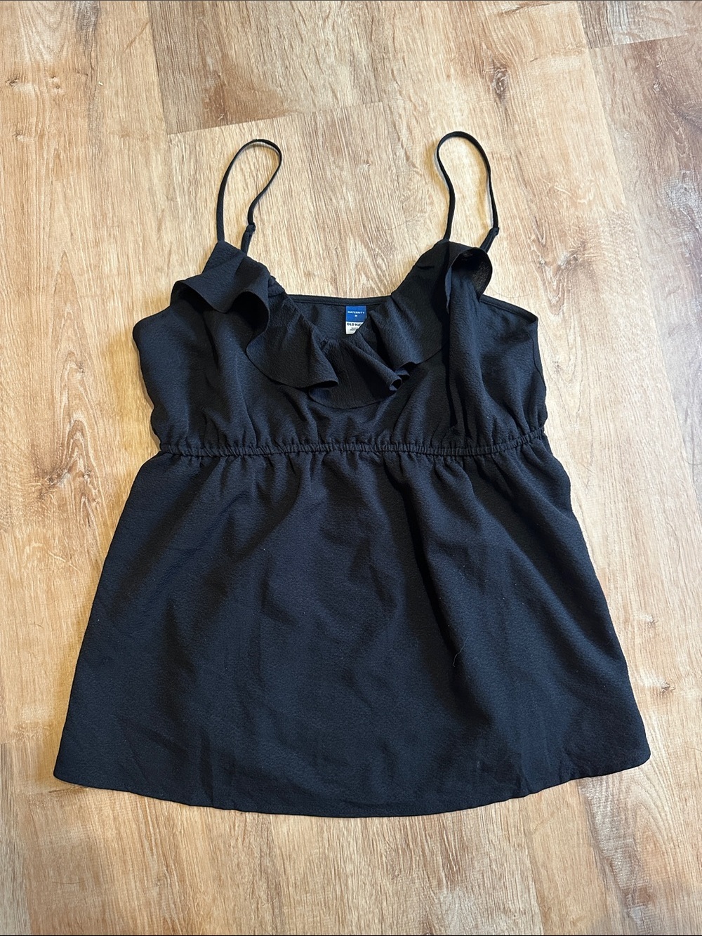 Old Navy Women’s Maternity Black Ruffle Spaghetti Strap Camisole